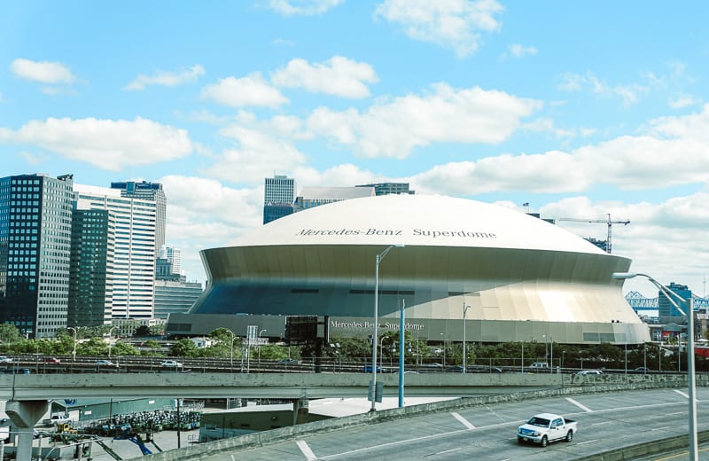The view of Superdome on Sugar Bowl Drive in New Orleans