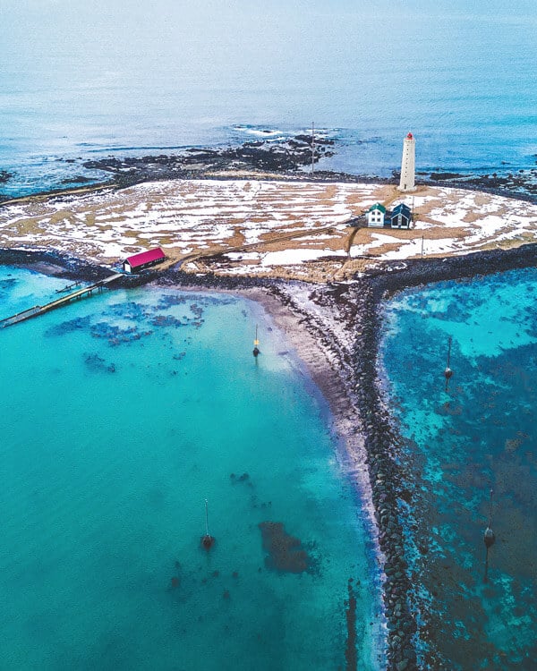 Grótta Island Lighthouse, Seltjarnarnes, Iceland. Best places to visit in Iceland.