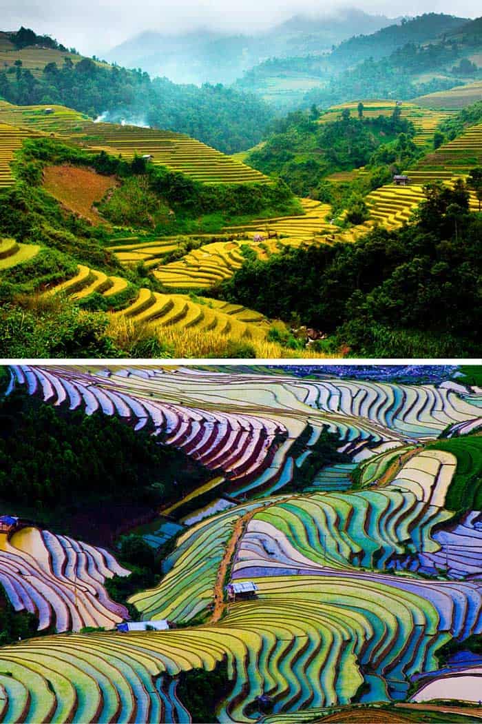 The Vietnamese do not waste any land! They build these rice terraces directly into the hillside to create as much land for farming as possible. Click through to see 20 more UNREAL travel destinations! 