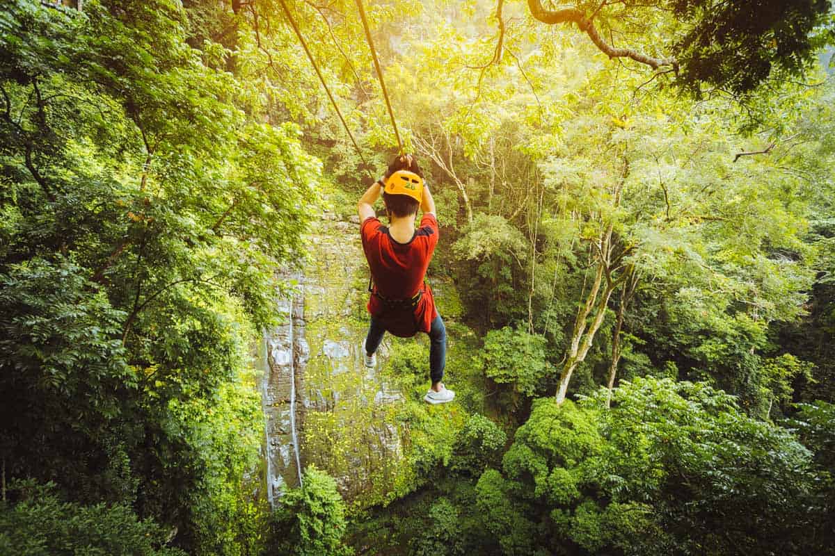 Zip lining in Hawaii