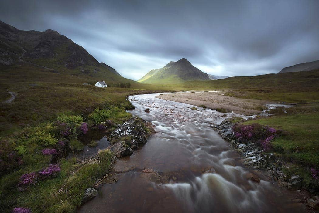 Glencoe mountains Scottish Highlands United Kingdom in a cloudy day.