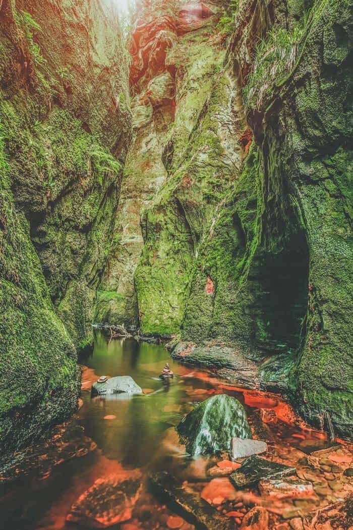 Finnich Glen and the Devil's Pulpit. 