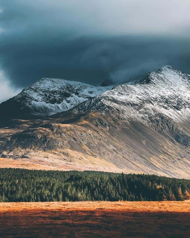 Alpine landscape in Cuillin Mountains.