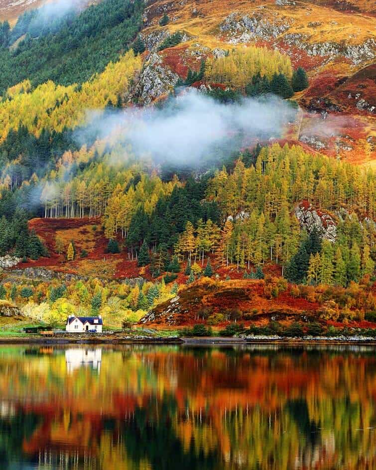 Glencoe mountains in the Scottish Highlands.