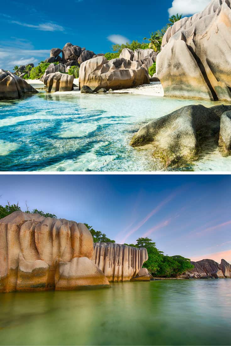 Anse Lazio, Praslin, Seychelles. Ever been to a beach with giant ice cubes all over? Or what about a reandom hole in the ground that opens up into a beautiful beach! Click through to see 15 more of the world's most unique & awesome beaches!