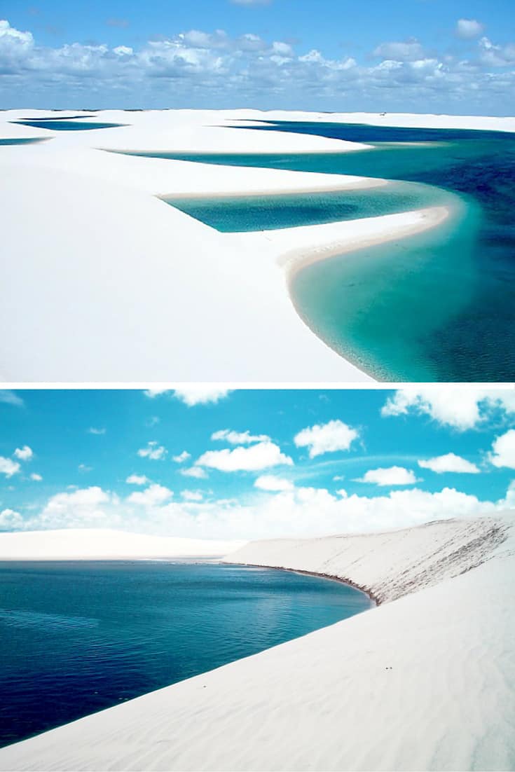 Lençóis Maranhenses National Park, Maranhão, Brazil. Ever been to a beach with giant ice cubes all over? Or what about a reandom hole in the ground that opens up into a beautiful beach! Click through to see 15 more of the world's most unique & awesome beaches!