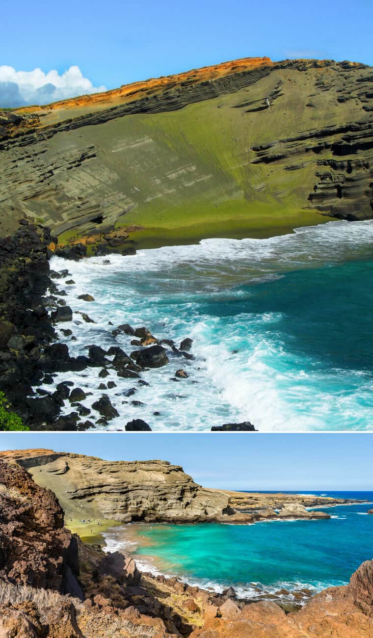 Papakolea Green Sand Beach on the Big Island of Hawaii