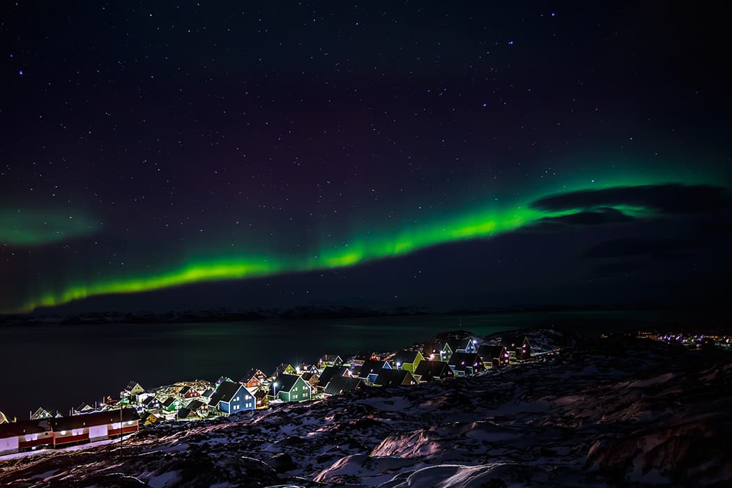 Northern lights in Nuuk Greenland