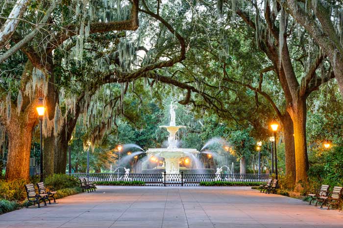 Forsyth park in Savannah Georgia