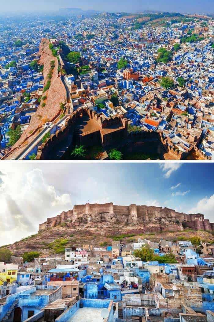Jodhpur, Rajasthan, India! Click through to see some of the most colorful cities in the world! This post does not contain industrial soot stained cities; instead it showcases some of the most vibrant looking cities in the world.