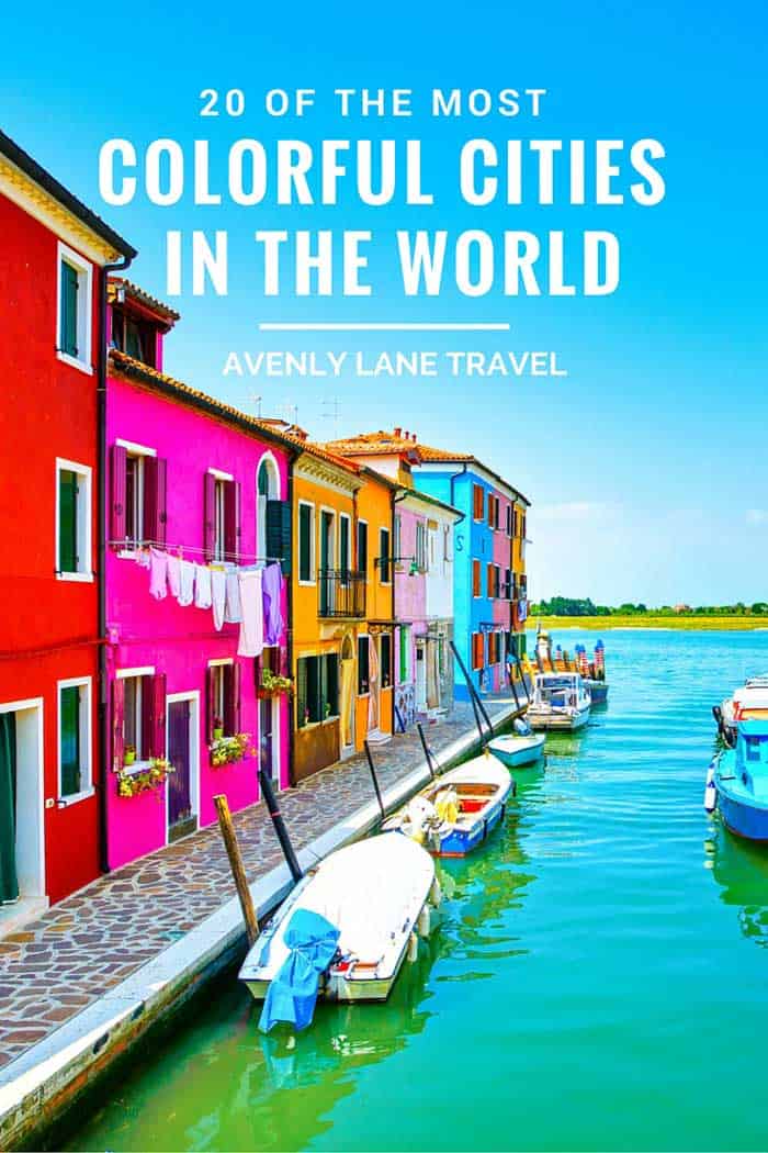 Burano Island, Italy! Click through to see some of the most colorful cities in the world! This post does not contain industrial soot stained cities; instead it showcases some of the most vibrant looking cities in the world.
