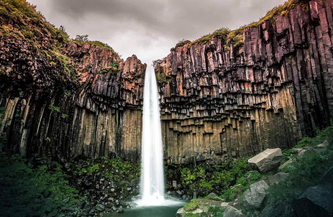 Svartifoss waterfall in Iceland