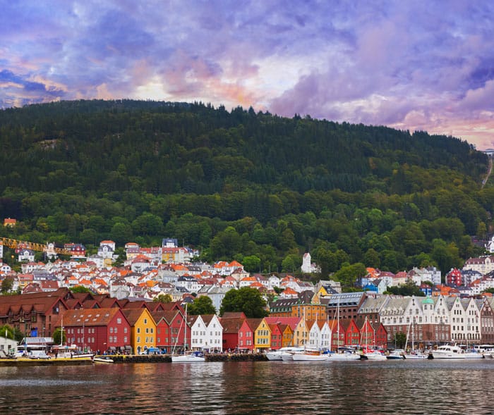 Famous Bryggen street in Bergen.