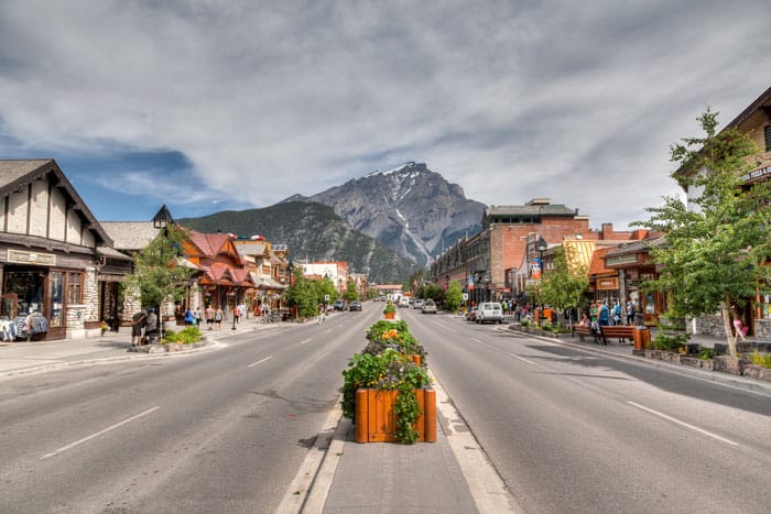 Downtown Banff in Alberta Canada