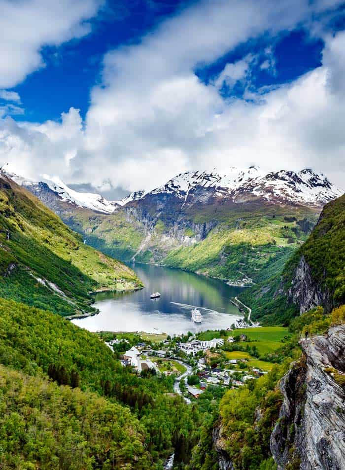 Geiranger Fjord. Norway is one of the most breathtakingly beautiful countries in the world and these photos prove it! So amazing! Here are some of the top places to see in Norway. #norway #norwayphtoos #norwayphotography #avenlylanetravel #avenlylane #europe #travelinspiration #beautifulplaces