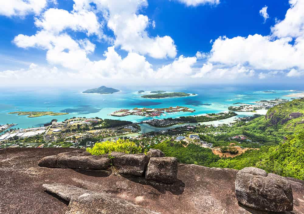 View from Copolia Trail on the island of Mahe in the Seychelles. Read the ultimate travel guide on Avenlylanetravel.com