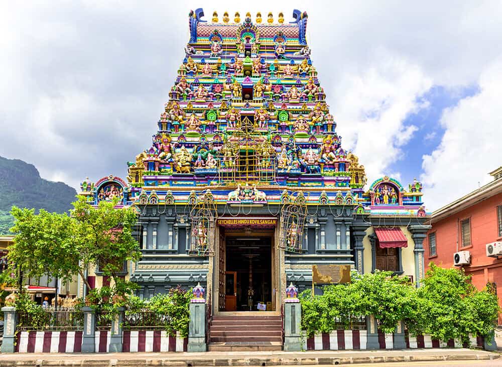 Hindu Temple in the Seychelles Islands off the coast of Africa! Click through to read a complete Seychelles Travel Guide! #Seychelles #beaches #islands