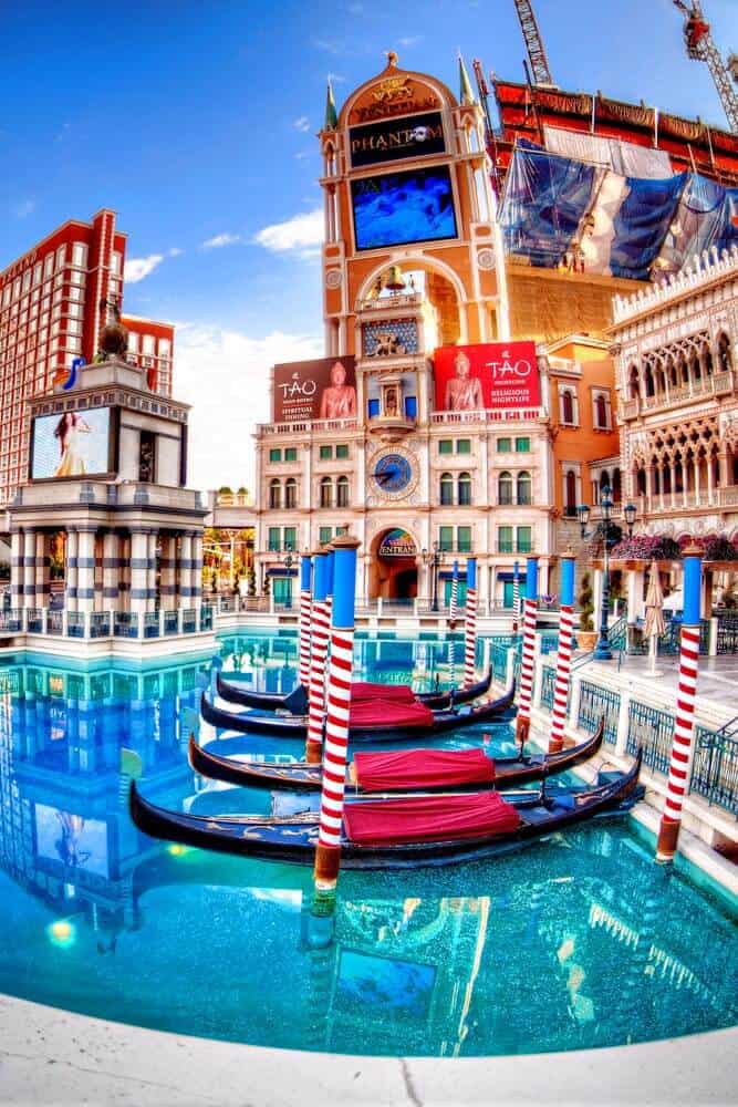 Gondola ride at the Venetian hotel