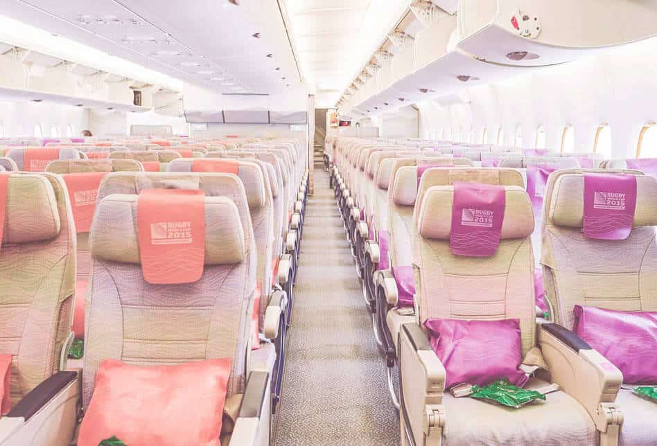 cabin and seats of airplane Cabin crew interview