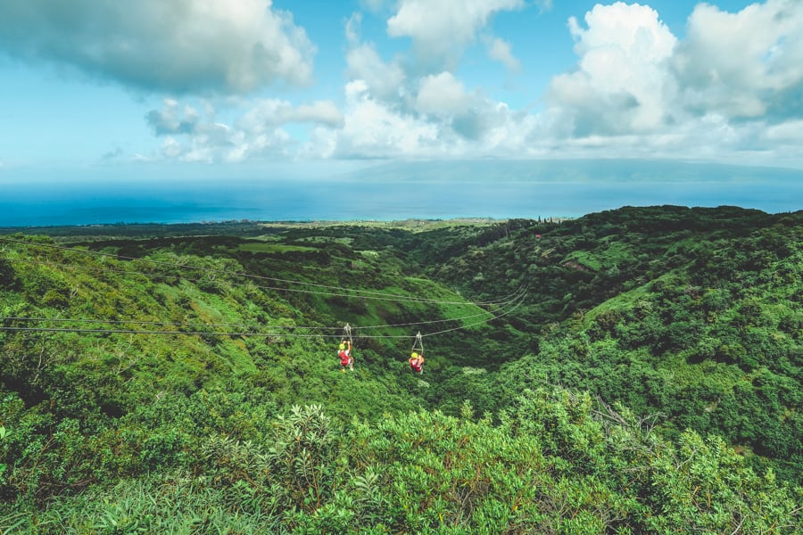 Ziplining in Maui