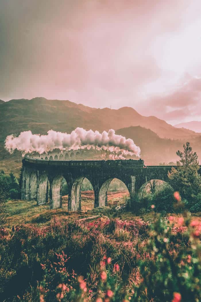 Glenfinnan Viaduct, Scottish Highlands. Pictures of Scotland you will want to add to your Scotland road trip itinerary! 