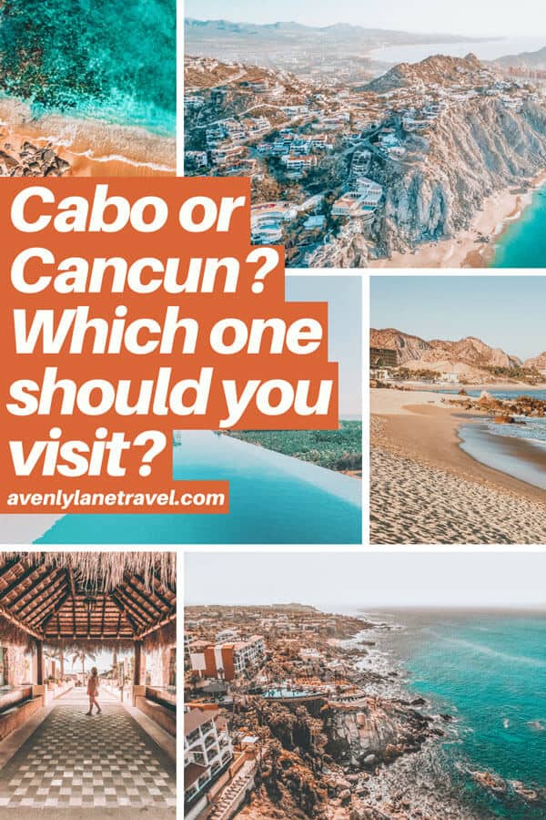 Cabo or Cancun, which is better? Planning a Mexico Vacation or honeymoon and wondering which beach vacation you should consider - Cabo San Lucas or Cancun Mexico? If you are wondering which has the best hotels, beaches and resorts check out the major differences on www.avenlylanetravel.com #cabo #mexico #cancun