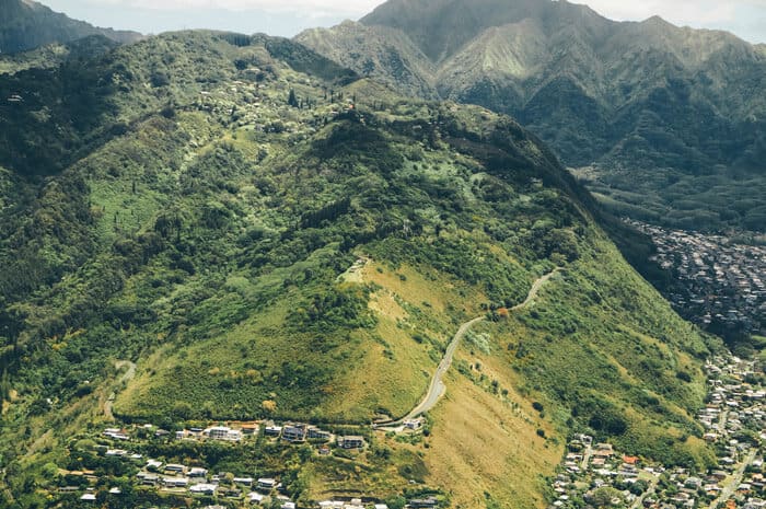 Aerial of Tantalus Mountain. 