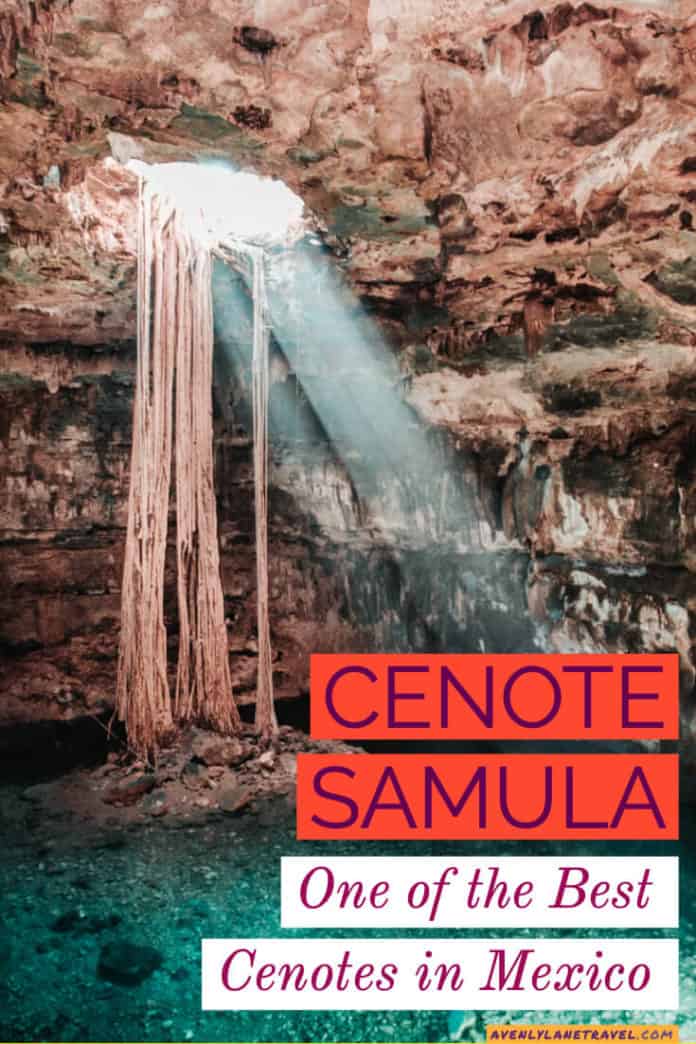 Cenote Samula! Cancun Cenotes are known for being amazing and Cenote Samula is one that contributes to this well-deserved reputation. Read everything you need to know about visiting this incredible cenote in Mexico on avenlylanetravel.com #cenotes #cancun #avenlylanetravel #avenlylane #cenote #travelinspiration #beautifulplaces #tulum