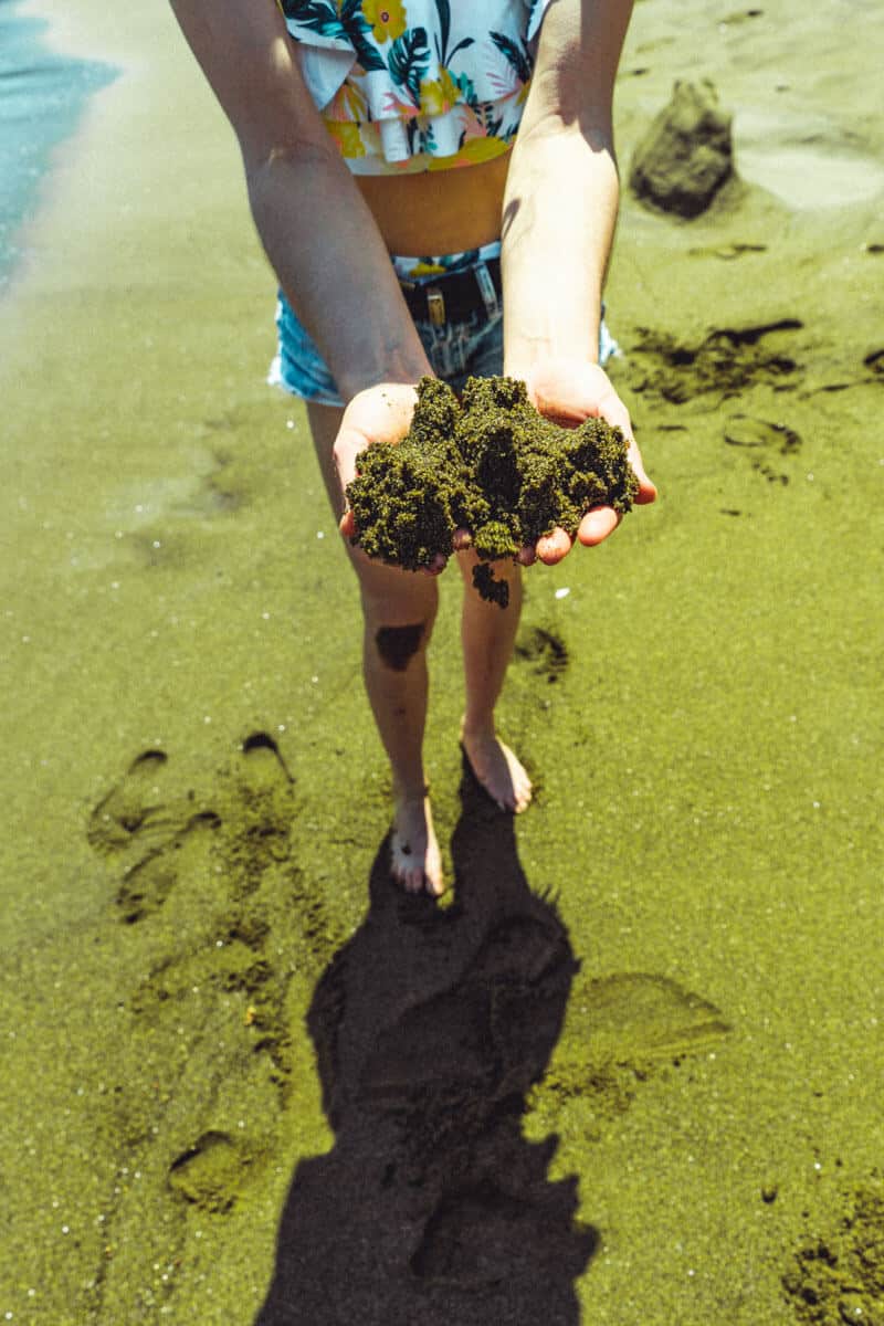 Green Sand Beach on the Big Island. One of the best big island beaches. Read 10 Unique Things You Must Know about Hawaii's Big Island on www.avenlylanetravel.com