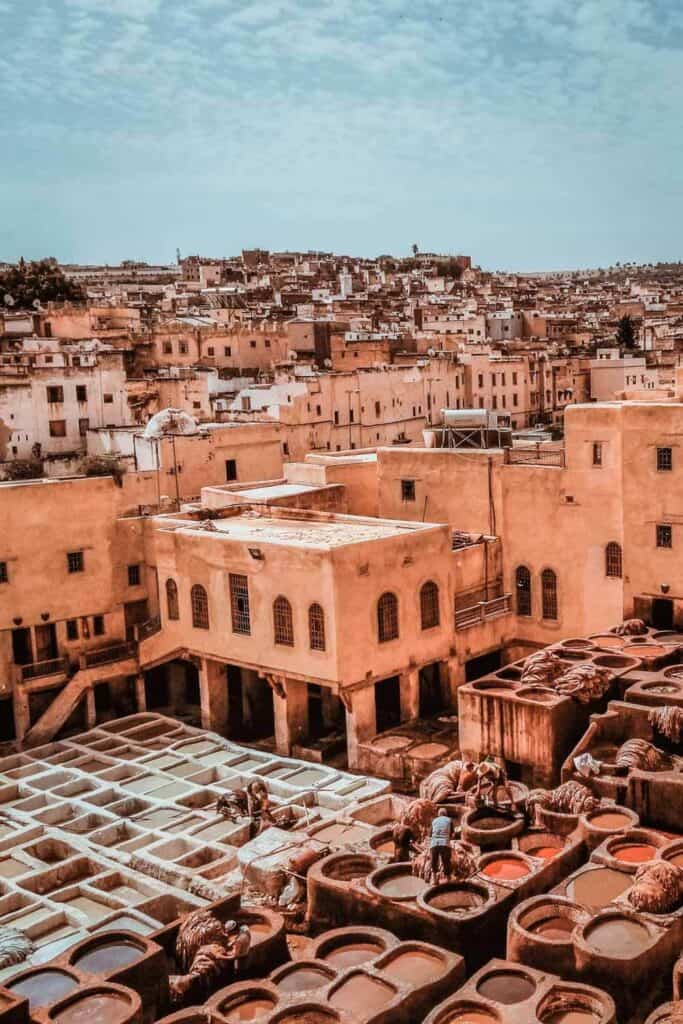 Tanneries in Fez Morocco