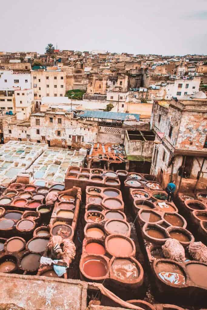 Tanneries in Fez Morocco