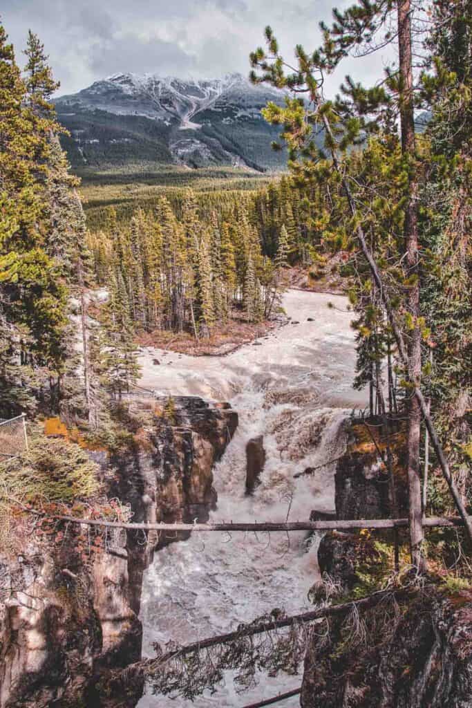 Sunwapta Falls in Jasper National Park, Alberta Canada