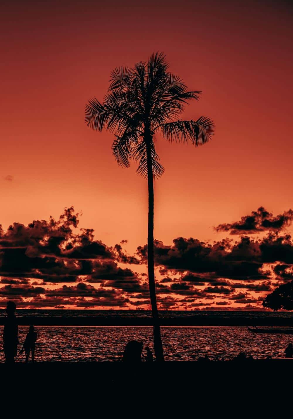 Sunset beach in Hawaii