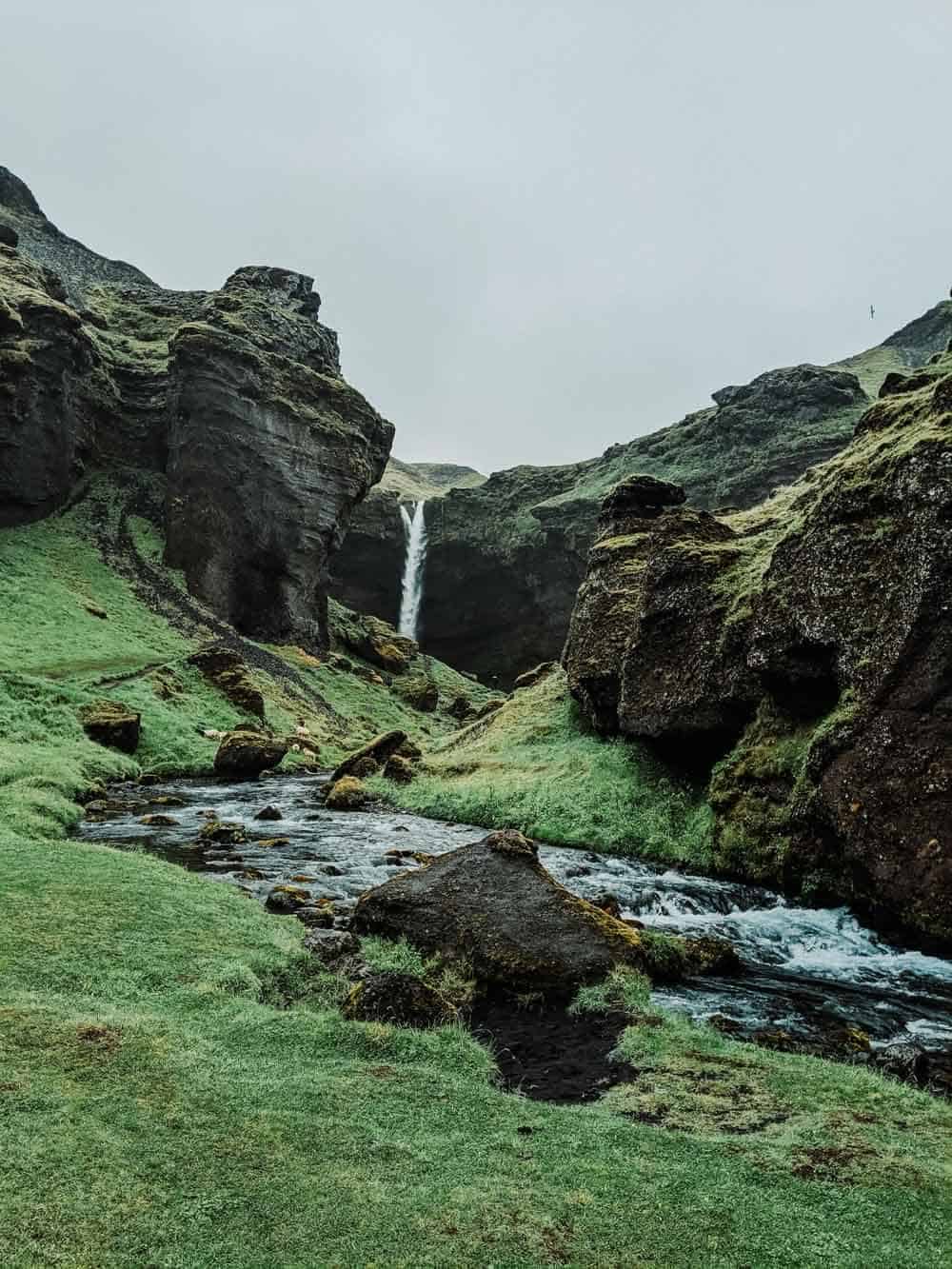 Kvernufoss waterfall in Iceland