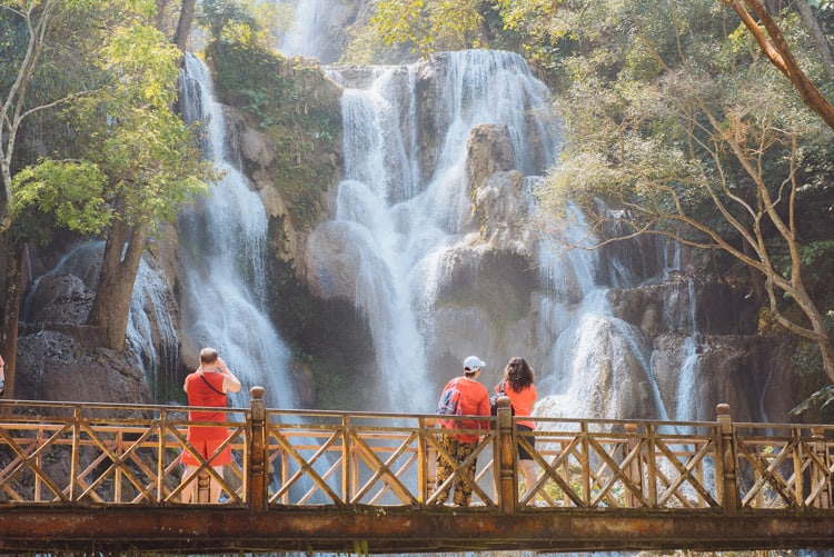 Kuang Si falls during the dry season