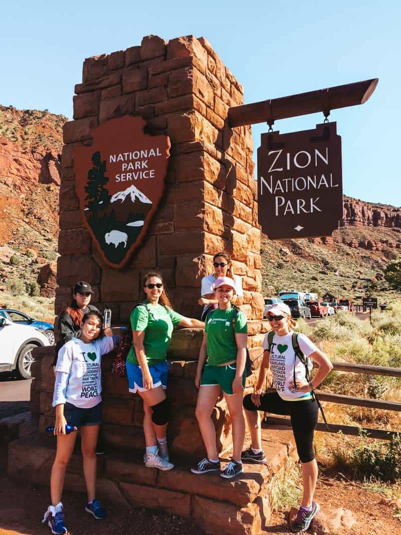 foreign exchange students at Zion National Park