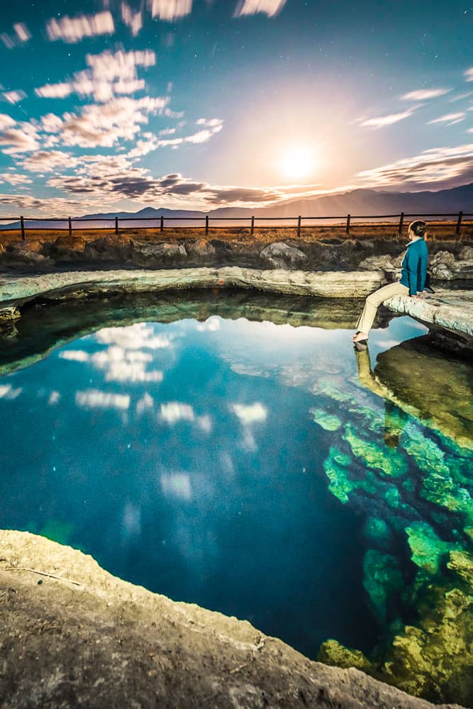 Meadow Hot Spring At Night