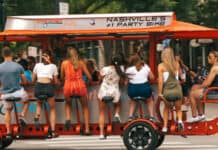 Party bike tour in the streets of Nashville.