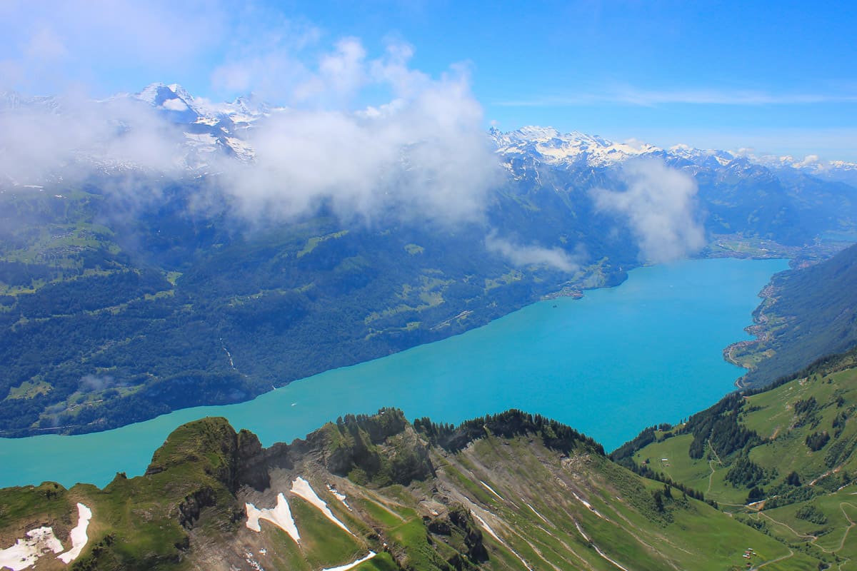 Lake Brienz seen from Mount Brienzer Rothorn, Switzerland.