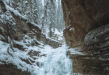Johnston Canyon Lower Falls in the Winter