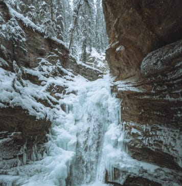 Johnston Canyon Lower Falls in the Winter