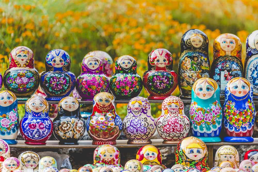 Matryoshkas In Souvenir Shop In Riga, Latvia.