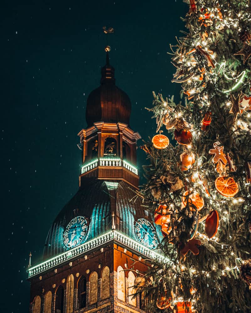 Christmas tree in Riga Latvia