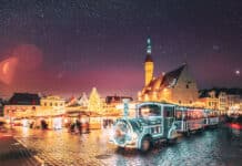 Tallinn Estonia Christmas market tourist train