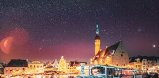 Tallinn Estonia Christmas market tourist train