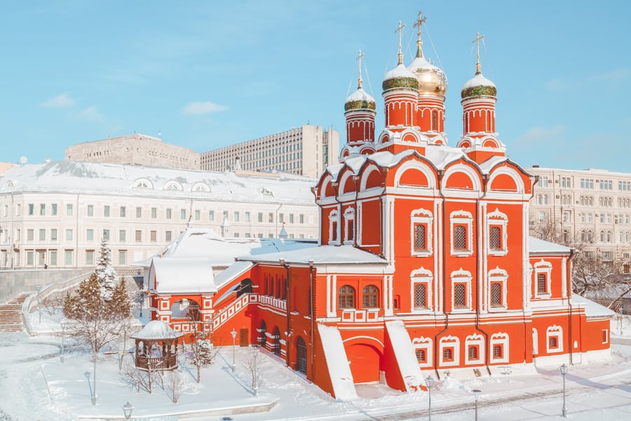 Cathedral of the Icon of the Mother of God of the Sign in the Moscow park Zaryadye