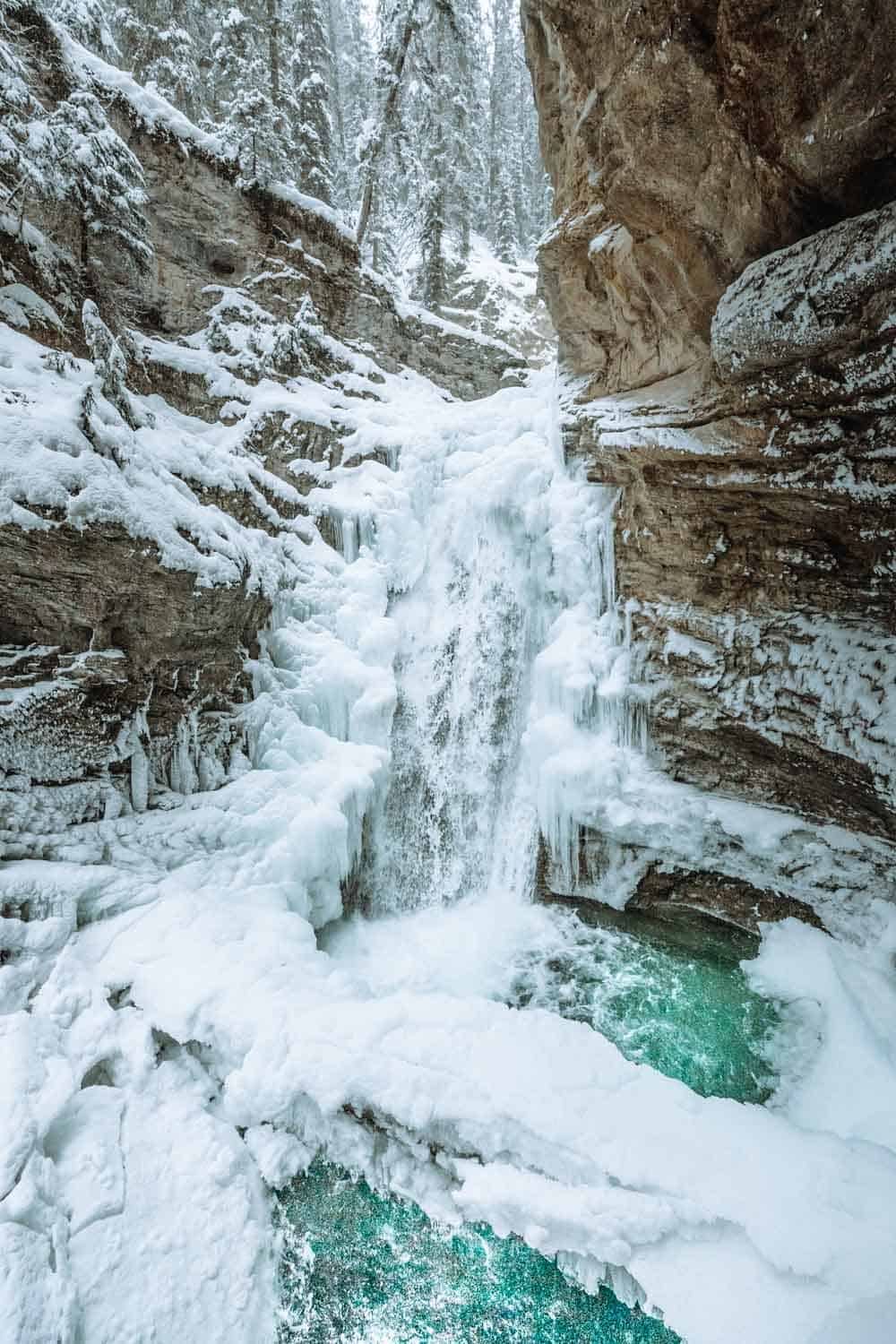 Johnston Canyon Lower Falls in the winter