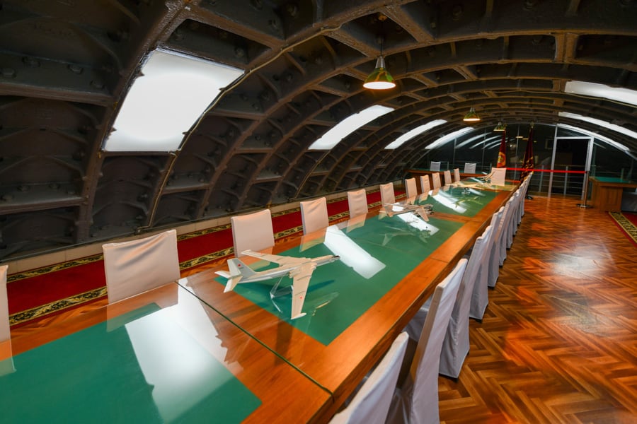 Meeting room in Bunker 42 Museum of the Cold War - military history museum.