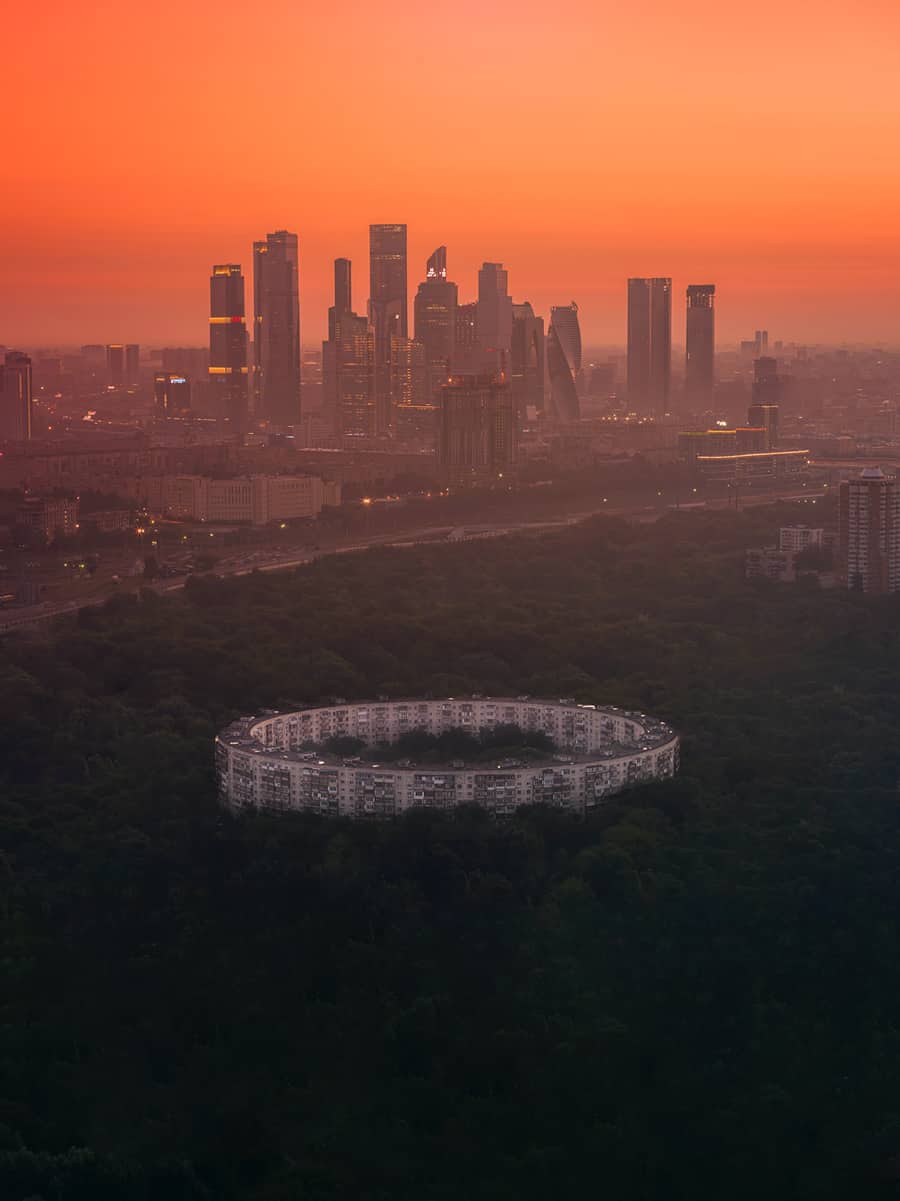 The Round houses at Dovzhenko Street Moscow