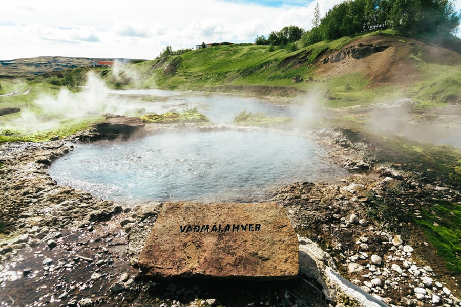 Vadmalahver hot spring in Fludir Iceland